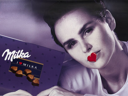 Young & Rubicam, Milka au lait des Alpes, la plus tendre des tentations, 1987, impression offset. ST 3764