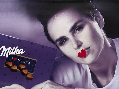 Young & Rubicam, Milka au lait des Alpes, la plus tendre des tentations, 1987, impression offset. ST 3764