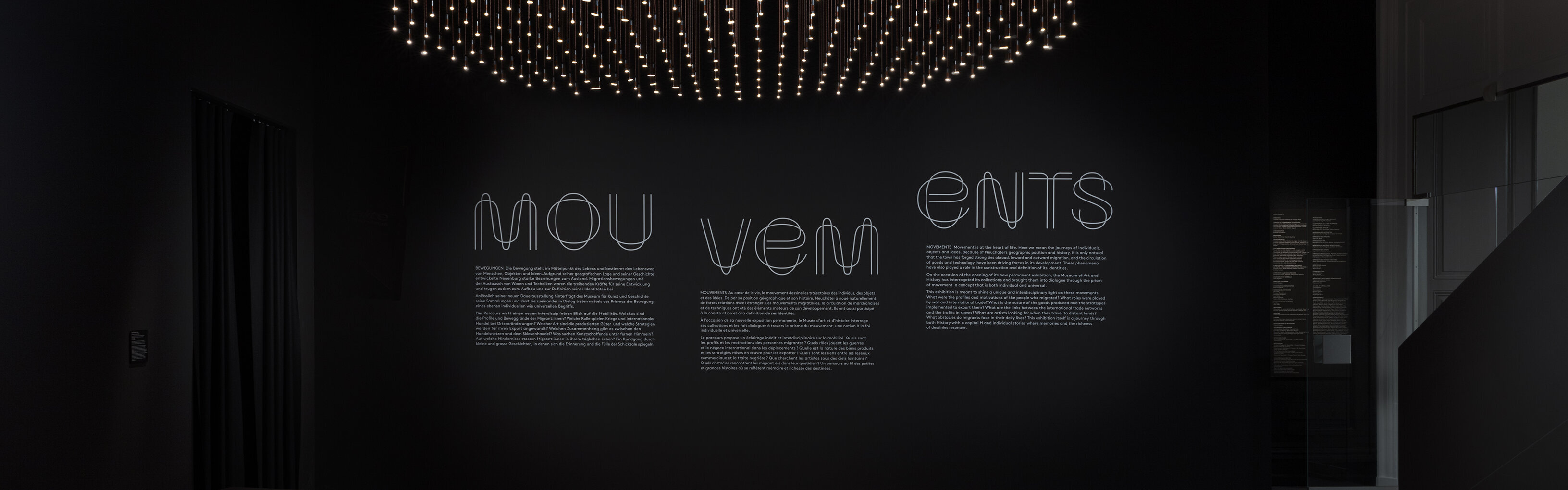 Movements. Permanent exhibition. Room view, Partir, rester, re-venir.