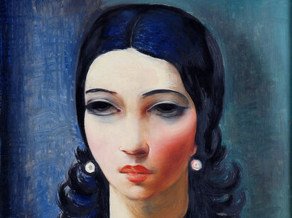 Moïse KISLING (1891-1953), Espagnole / Portrait de femme, 1931. Huile sur toile, 41 x 33 cm. ©MahN - AP 1627