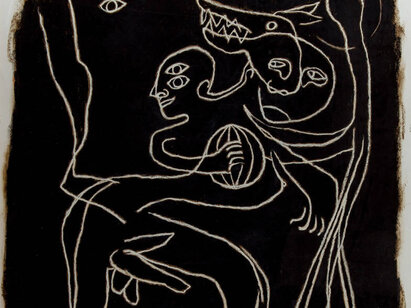 Jean-Michel Jaquet (1950), Saint-Christophe loup qu'il fût, 2000, huile sur papier. AP 6614