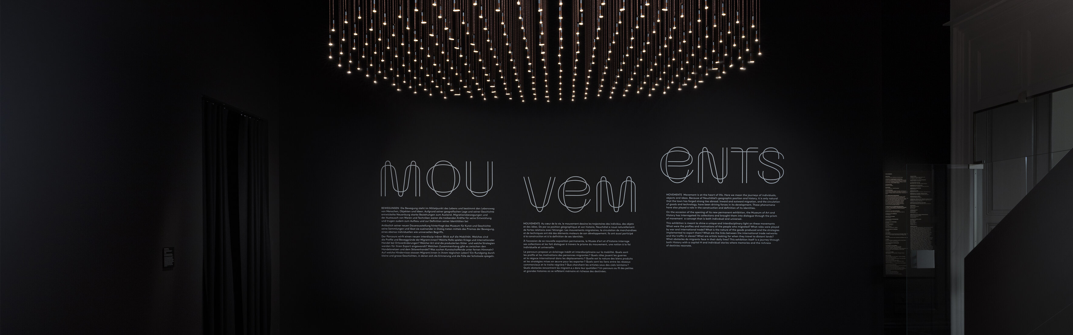 Mouvements. Exposition permanente. Vue de salle, Partir, rester, re-venir.