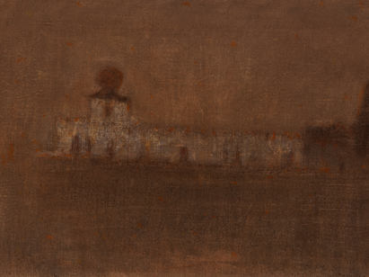 Zoran Music, Punta della Dogana, 1982. Huile sur toile, 46 x 65 cm. ©MahN - photo: Maciej Czepiel