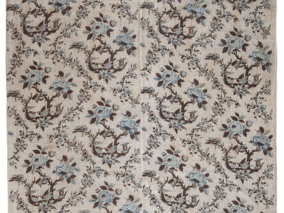 Toile en indienne, attribué à la manufacture de la Brocarderie (?), Neuchâtel, vers 1770, impression à la planche de bois. AA 2018.25