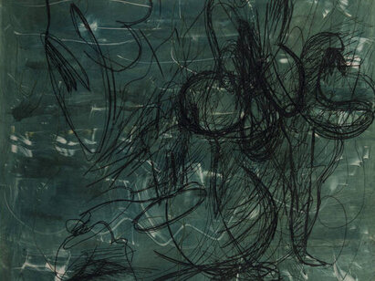 Francine Simonin (1936), Chronique archaïque, 1996, monotype et pointe sèche. AP 30683