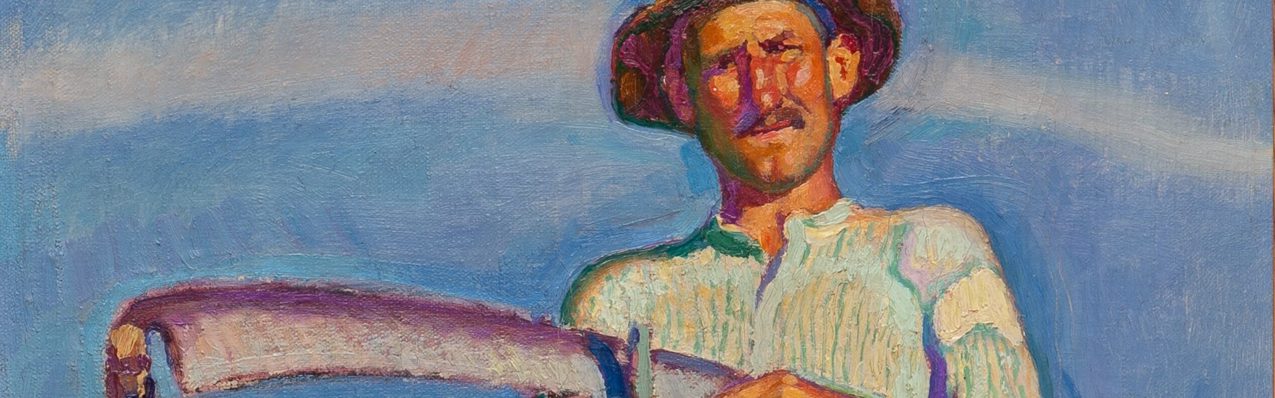 Erich Hermès, Le Faucheur, 1919. Huile sur toile, 55 x 36 cm. Collection privée, Courtesy Galerie La Tine ©Association Les Amis d'Erich Hermès, Genève
