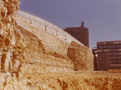Anonyme, Terrassement Quai Jeanrenaud, 1973, photographie. SIEN-GL-QUAI JEANRENAUD