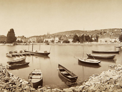 Garcin, Auguste, Port de Neuchâtel, vers 1875, photographie. H 2015-135