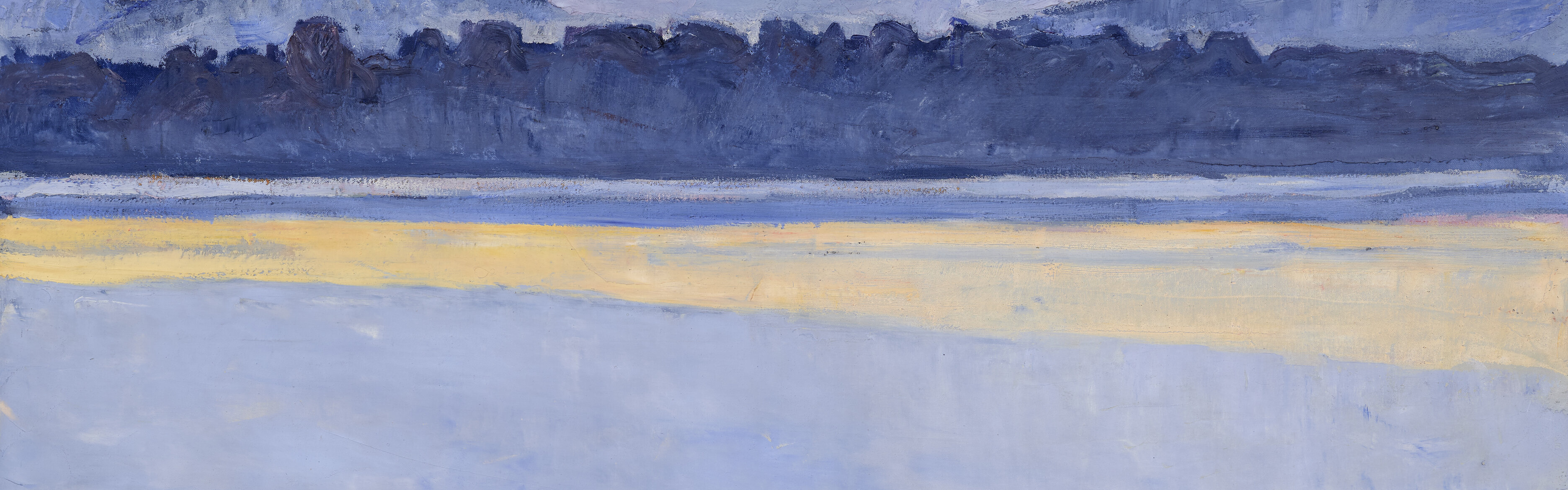 Ferdinand Hodler, Le Léman et la chaîne du Mont-Blanc à l'aube, mars, 1918. Huile sur toile, 57,5 x 85,5 cm. Soleure, Kunstmuseum, dépôt de la Dübi-Müller-Stiftung ©David Aebi, Berne