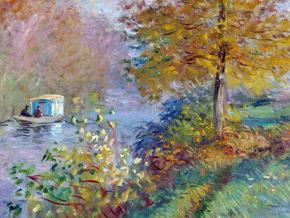 Claude MONET (1840-1926), Le Bateau-Atelier, 1876. Huile sur toile, 54,5 x 65 cm. ©MahN - AP 1658