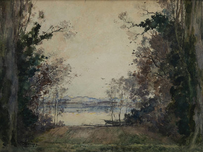 Paul Bouvier (1857-1940), Paysage de la plage de Colombier, 1918, aquarelle. AP 5597