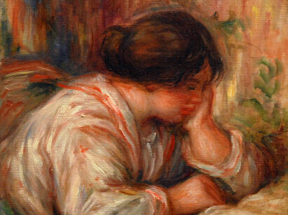 Pierre-Auguste RENOIR (1841-1919), Portrait de femme, après 1900. Huile sur toile, 34 x 32 cm. ©MahN - AP 1688