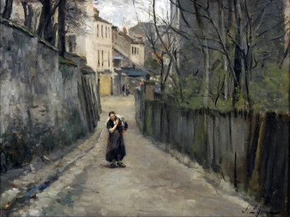 Stanislas LÉPINE (1836-1892), La ruelle, entre 1865 et 1875. Huile sur toile, 56 x 45,5 cm. ©MahN - AP 1621