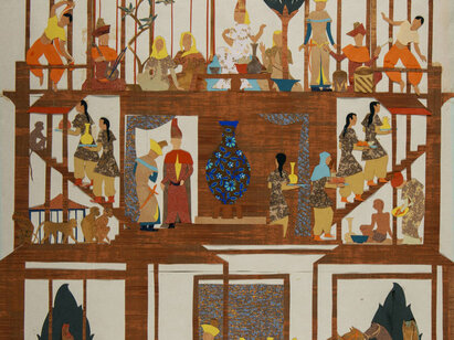 Alice Perrenoud (1887-1976), Vasçti et Assuerus, vers 1940, papiers découpés. AP 4446