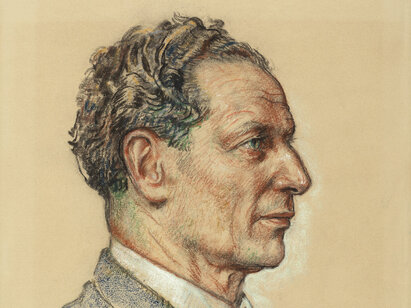 Charles L'Eplattenier, Portrait de Maurice Corbellari, vers 1940, pastel. H 2019.81