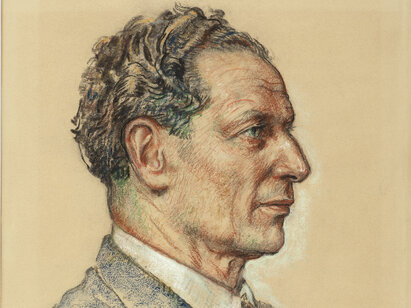 Charles L'Eplattenier, Portrait de Maurice Corbellari, vers 1940, pastel. H 2019.81