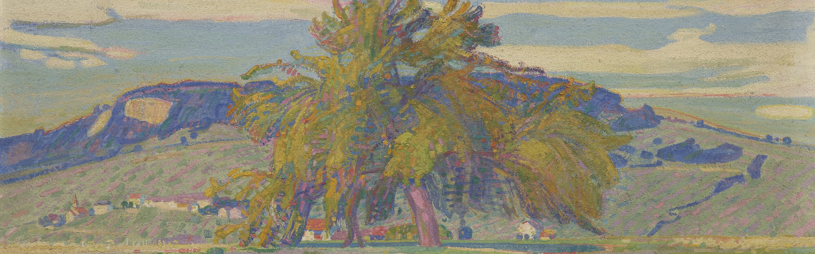 Abraham Hermanjat (Genève, 1862 - Aubonne, 1932), Paysage d'automne, vers 1908-1909. Huile sur toile, 78 x 153,5 cm. Musée cantonal des Beaux-Arts de Lausanne. Acquisition, 1933. Inv. 6. ©Musée cantonal des Beaux-Arts de Lausanne