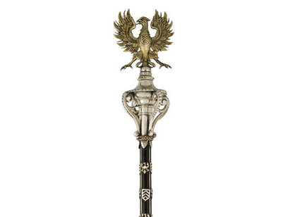 Sceptre de la bourgeoisie de Neuchâtel, Charles Louis Bonvêpre, Neuchâtel, vers 1790, argent, argent doré et bois de noyer. AA-7001