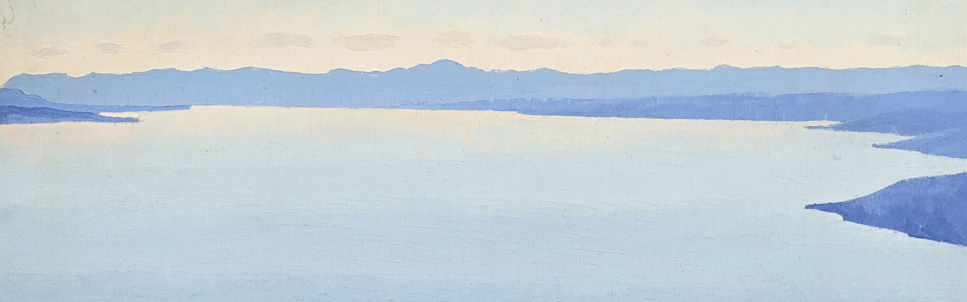 Marcel d'Eternod, Vue du Léman, 1919. Huile sur toile, 57 x 89 cm. Collection privée ©Piguet Hôtel des ventes